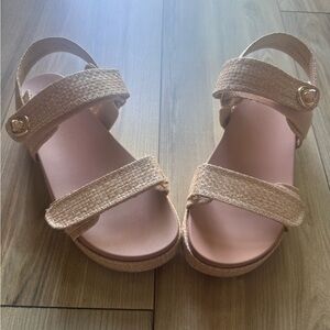 Women’s Straw-Texture Slingback Sandals